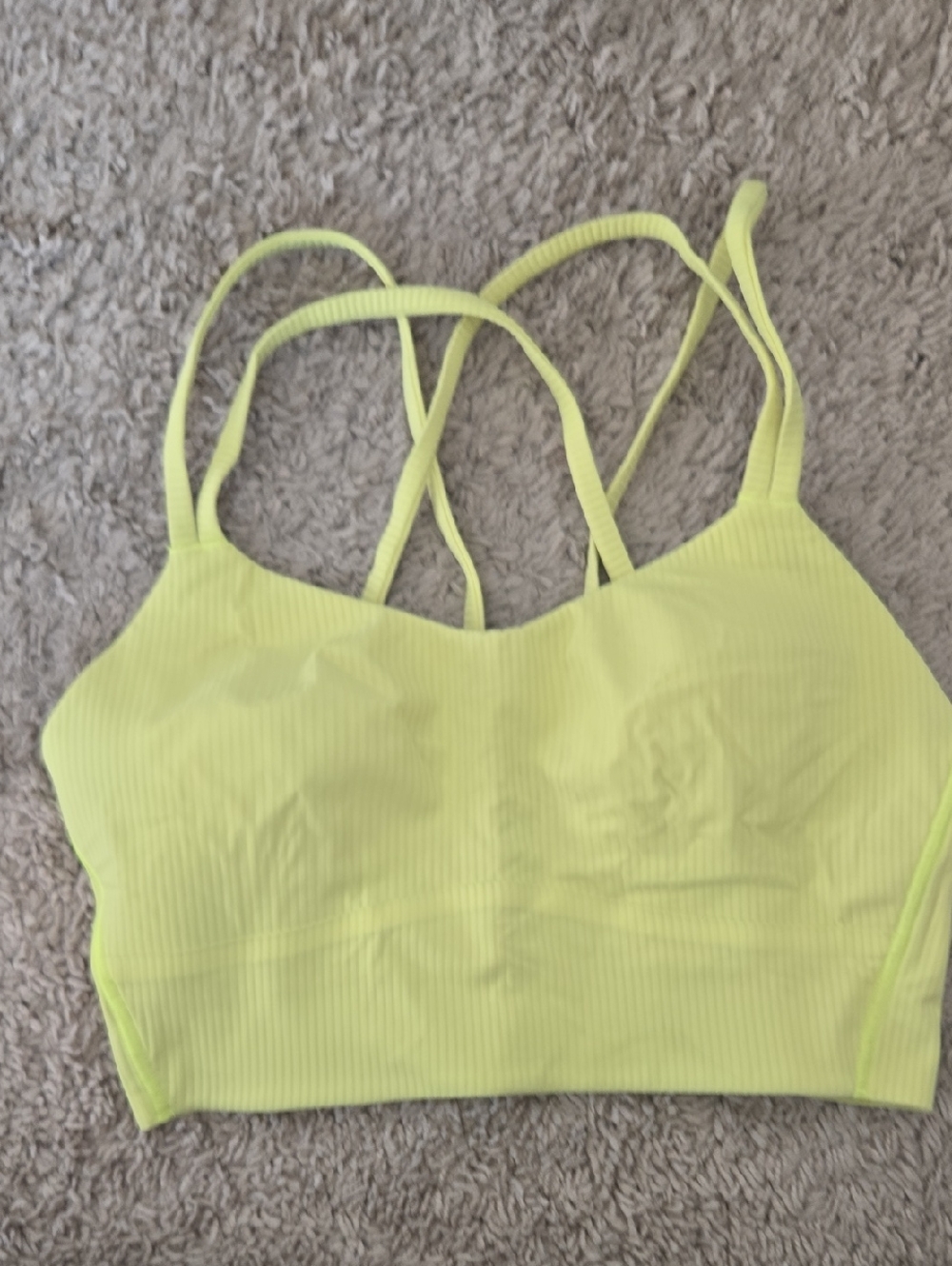 lululemon athletica Neon Yellow Ribbed Strappy Sports Bra